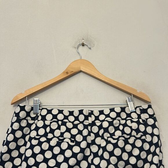 J Crew navy blue white circle ankle pants Curvy fit Size 12 EUC - Picture 5 of 9